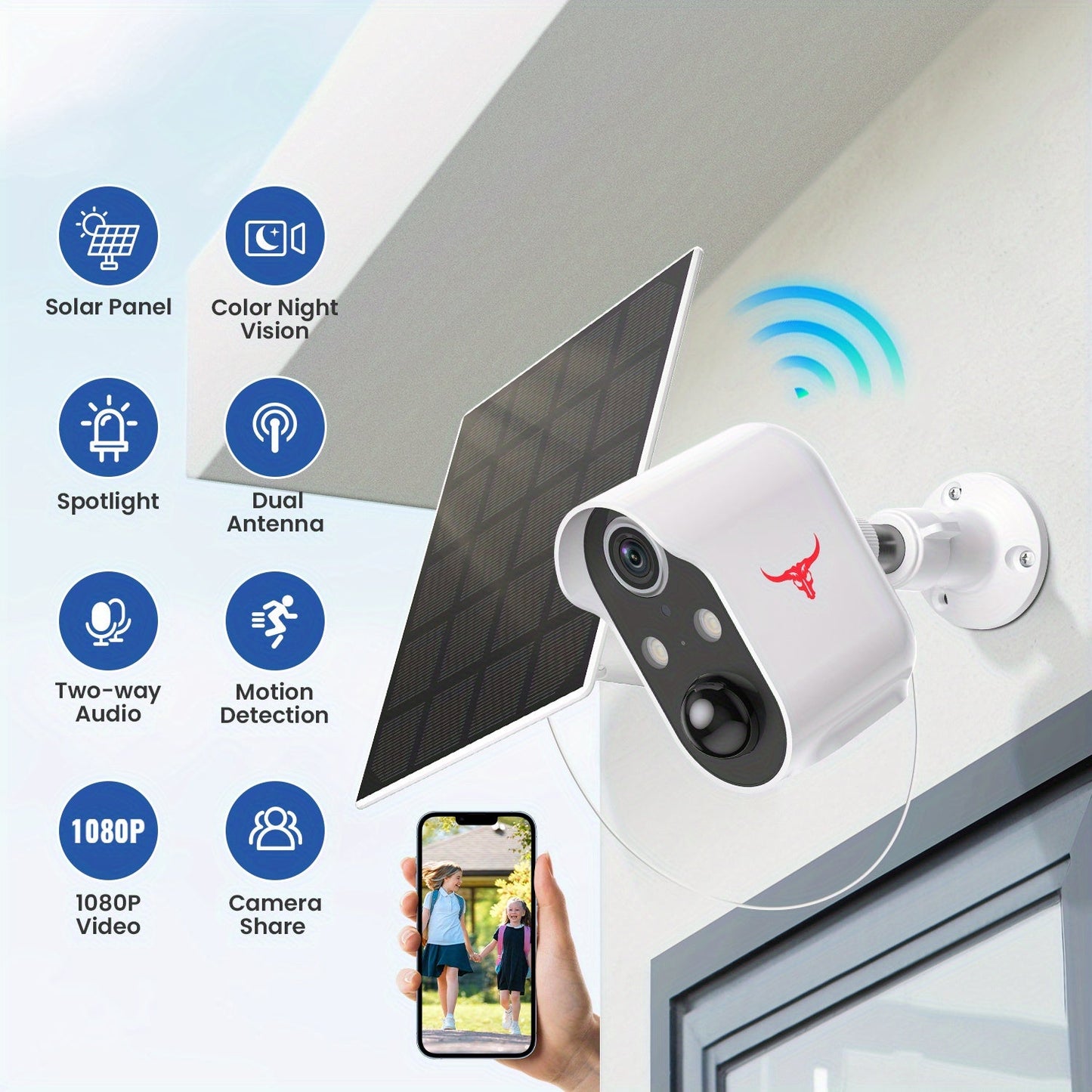 Telecamera AI Wireless Alimentata a Energia Solare con Visione Notturna