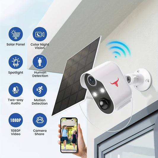 Telecamera AI Wireless Alimentata a Energia Solare con Visione Notturna